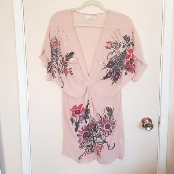 All Saints Dresses & Skirts - All Saints silk chiffon beaded mini dress